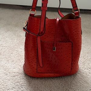 Le Miel Vegan Leather Red Leather Tote Bag
